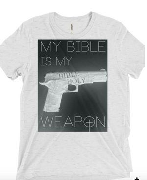 My Weapon White- Christian T-Shirts - Christian Clothing Malachi Clothing Co