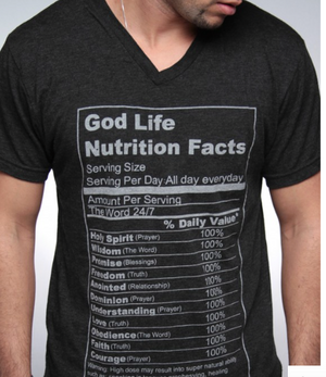 God Life Nutrition Facts- Christian Mens Clothing - Christian Clothing Malachi Clothing Co
